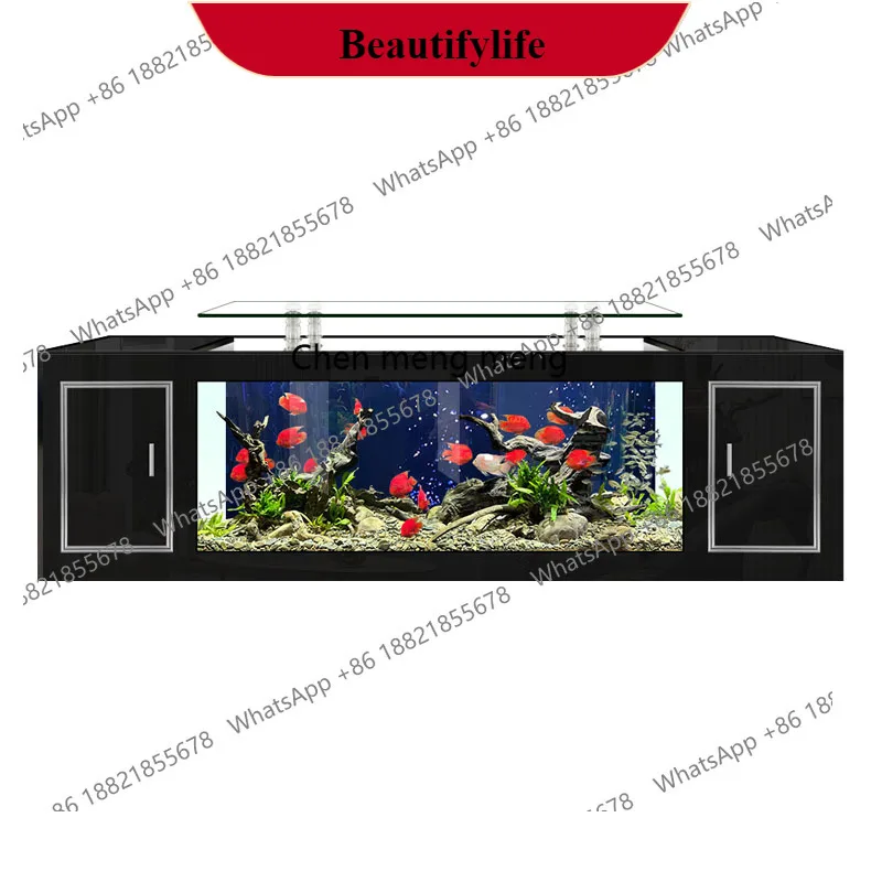 

G153 TV cabinet fish tank living room household floor-to-ceiling large ecological glass water-free goldfish tank