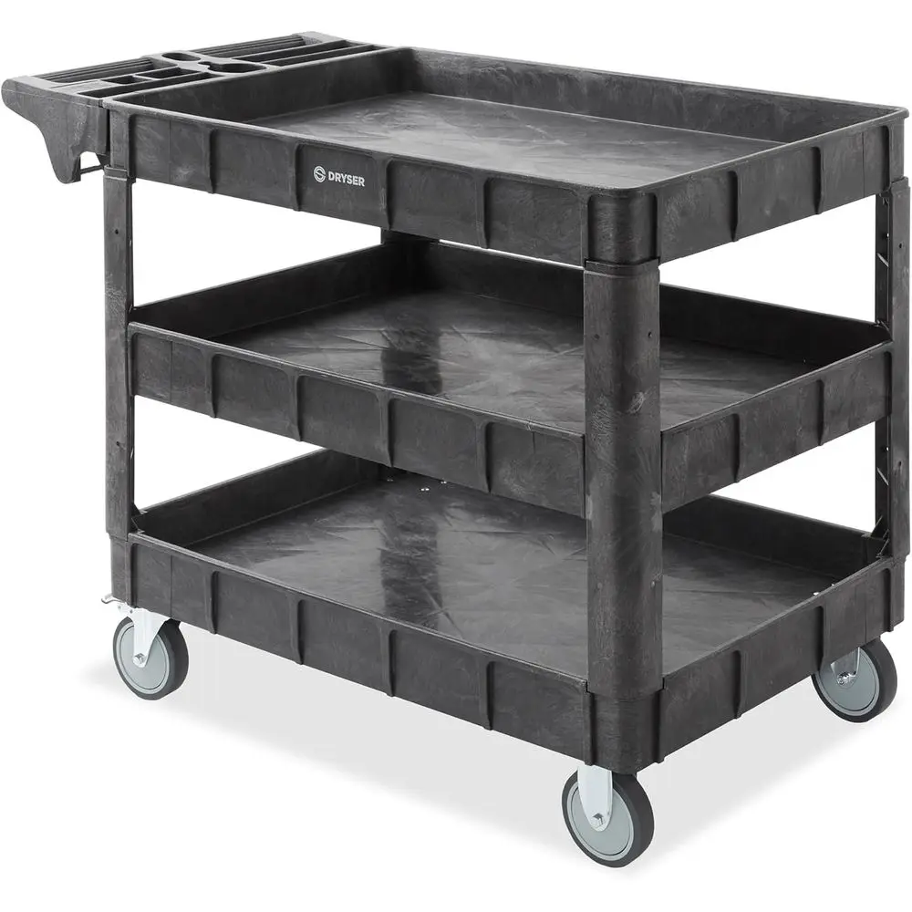 

3-Tier Heavy-Duty Rolling Cart with 550 lb. Capacity and Swivel Casters for Warehouse, Garage, Cleaning
