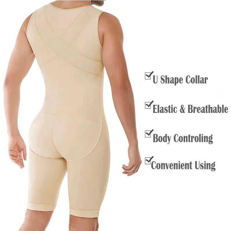 Seamless Compression Garments Fajas Slimming Waist Full Body Shaper Tummy Trimmer Bodysuit Shapewear Shirt Girdle for Men Shaper