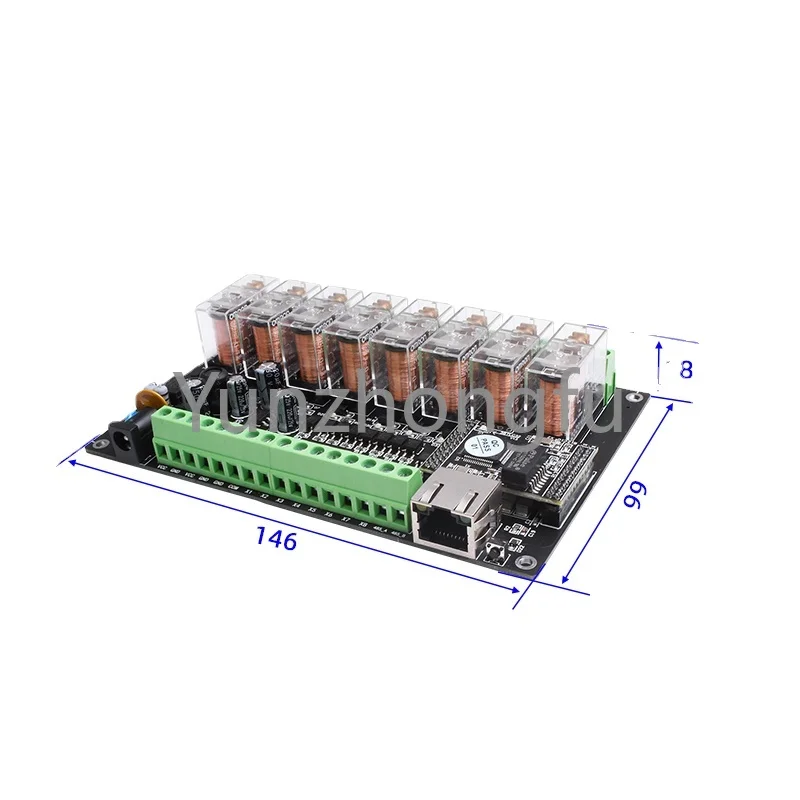 8-way network relay control board module RS485 signal delay timing communication isolation switch input and output