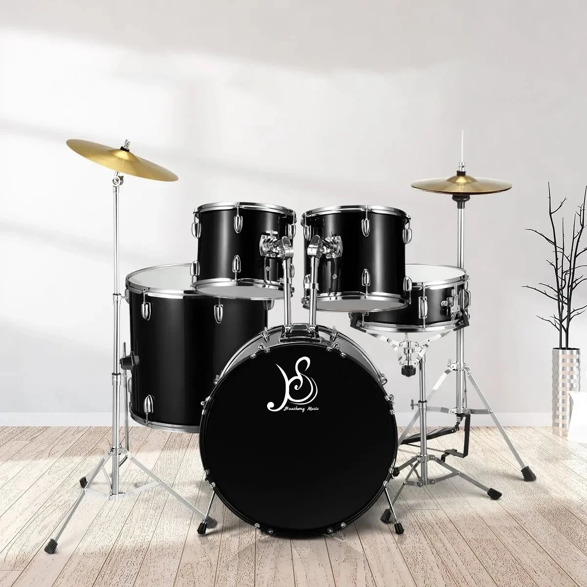 Adult Full-size 5-piece Set of Percussion Instrument 9-layer Poplar Shell Material Drum Kit