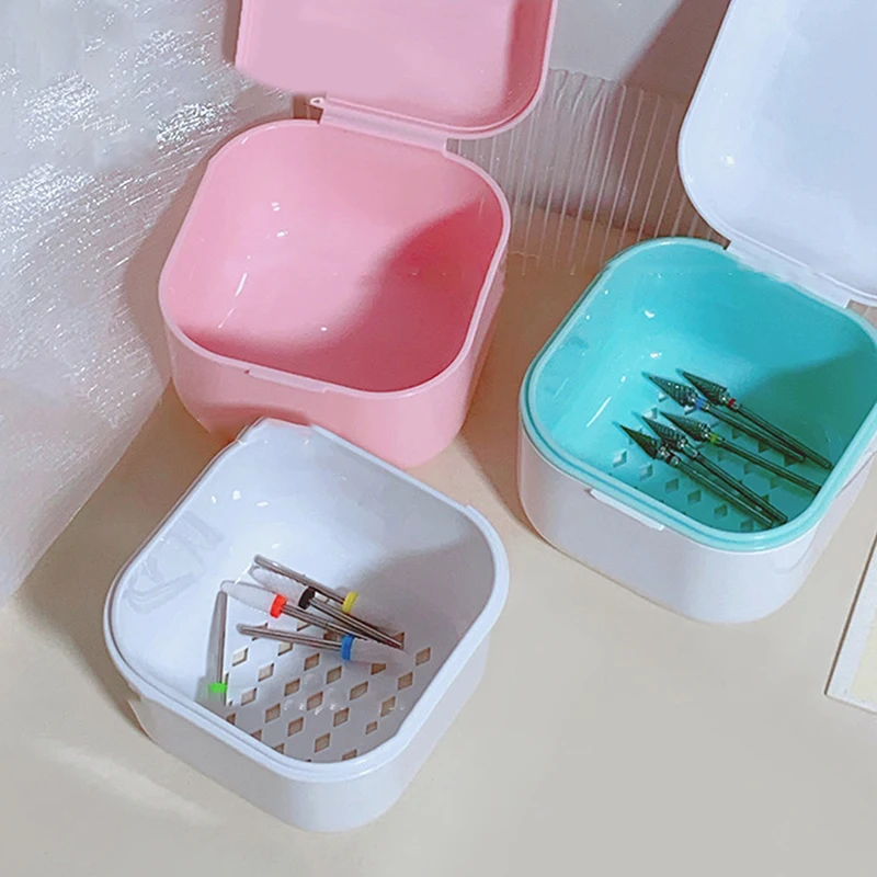 Mallette de rangement de manucure, accessoires de tondeuse, forets pour Nail Art, tête de meulage, stérilisateur, boîte de désinfection, boîte de nettoyage d'outils pour ongles