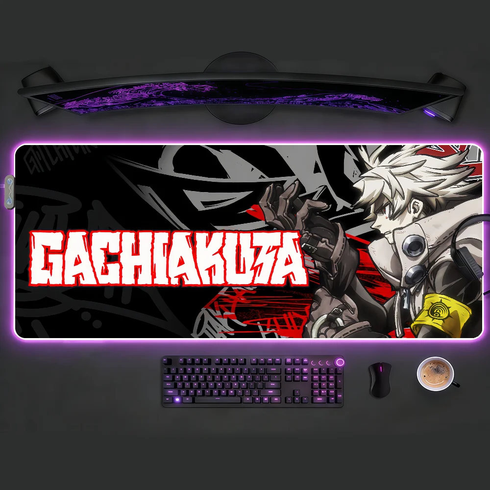 

Коврик для мыши Anime G-Gachiakuta с RGB LED-подсветкой, красочный, для игровой клавиатуры, нескользящий, водонепроницаемый, для стола
