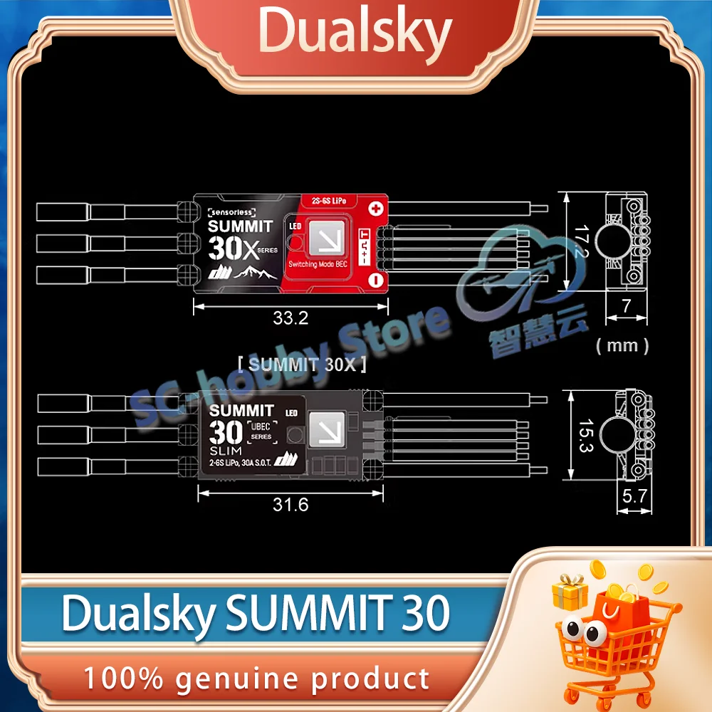 UALSKY SUMMIT Serie ESC sin cepillo | Summit 30 / 30 Slim. U6 / 30 delgado. U8 / 30X U6 / 30X U8 controlador de velocidad