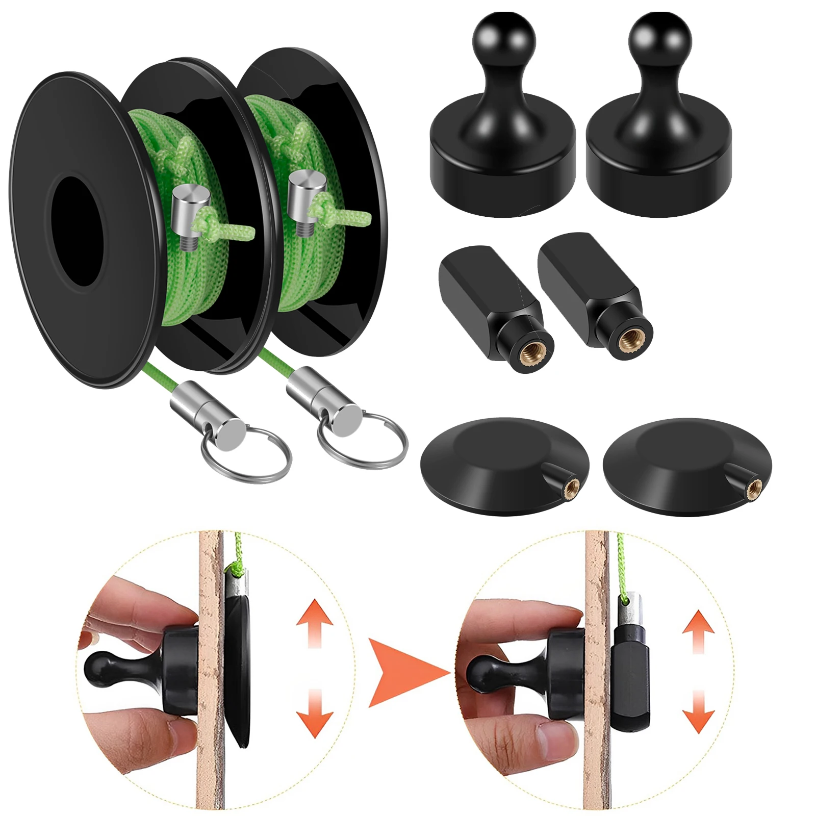 2/1 Set Cable puller Magnetic Wire Puller Cable Puller for Cable Insertion and Extraction Tools Portable Cable Guide Pulling Sys