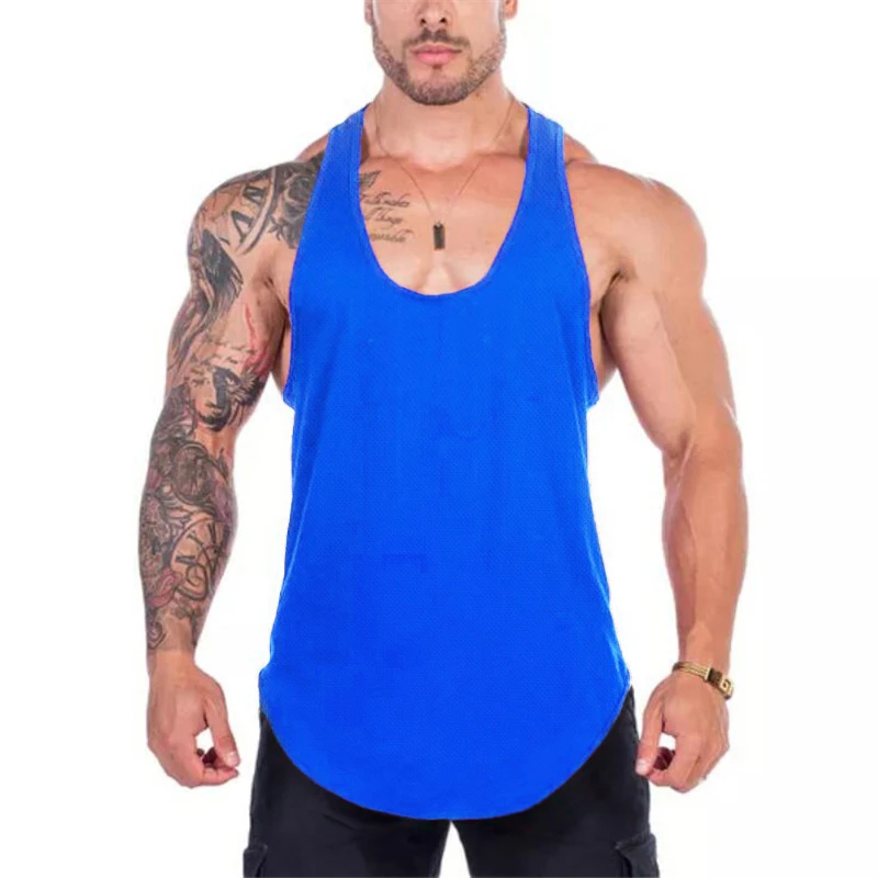 عادي الصيف شبكة تانك القمم رياضة سترينجر اللياقة البدنية الملابس Y-الظهر كمال الاجسام سترة رجالي تجريب الفردي العضلات قمصان بلا أكمام