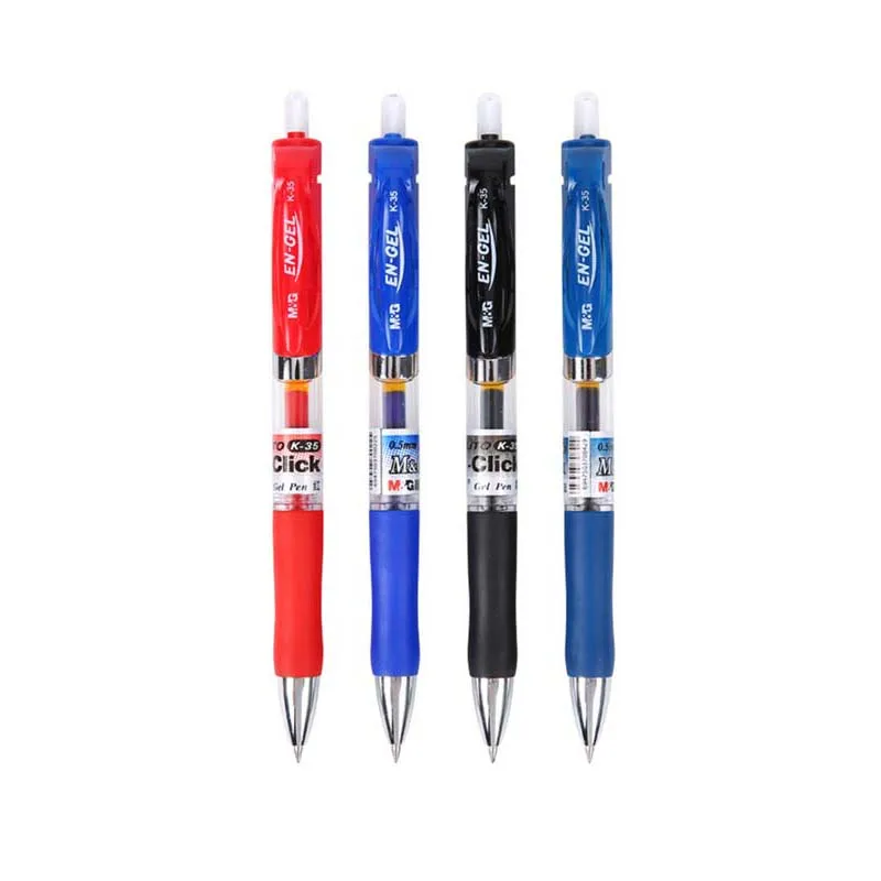 5Pcs M&G K-35 4 Colors Press Type Gel Pen The New Concept Design Pen School and Offic Stationery