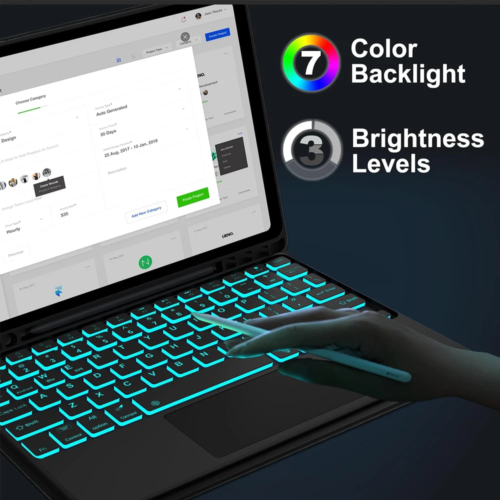 Funda para Samsung Galaxy Tab S10 FE de 10,9 pulgadas, funda para teclado para Samsung Galaxy Tab S10 FE de 10,9 pulgadas 2025 SM-X520/X526/X526B