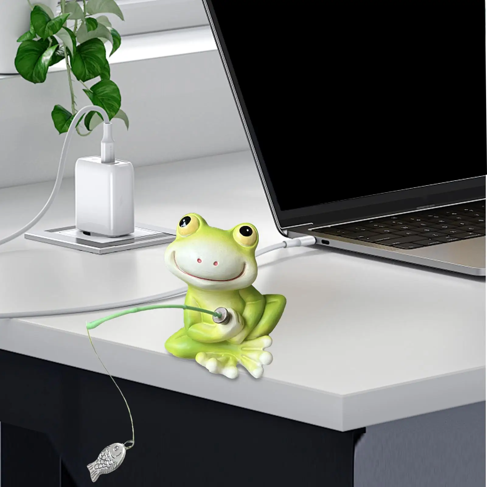 

Декор в виде лягушки, скульптуры животных для рыбалки, милые миниатюрные статуи из смолы, фигурки, украшения для заднего двора, снаружи, книжная полка для дома