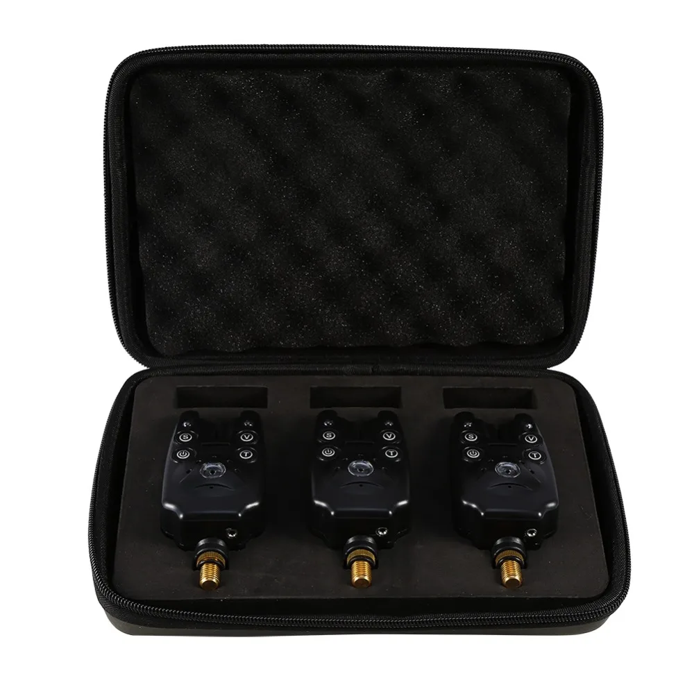 

3PCS ABS Fishing Bite Alarm LED Indicators Adjustable Volume Fishing Bite Alert Adjustable Sensitivity Fishing Bite Indicators