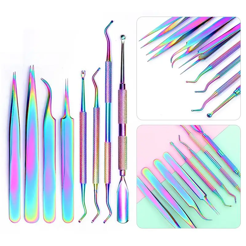 Rose Gold Stainless Steel Cuticle Pusher Dead Skin Push Remover Nipper Scissor For Pedicure Manicures Set Nail Art Cleaner Tool