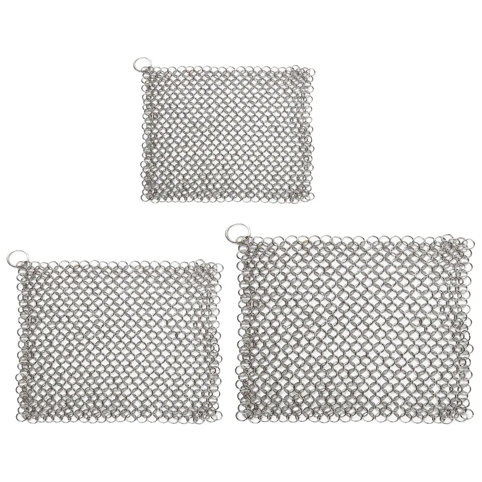 chainmails Cleaner 316 Stainless Steel Easy to Clean Small Rings Copper Stubborn Stains Ceramic for Iron Grills Scraper Wok Pans