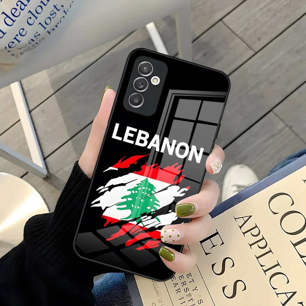 lebanon country flag Phone Case for Samsung S24 S23 S21 S20 S22 A24 A34 A54 A53 Note 20 Pro Ultra Plus Glass Back Cover