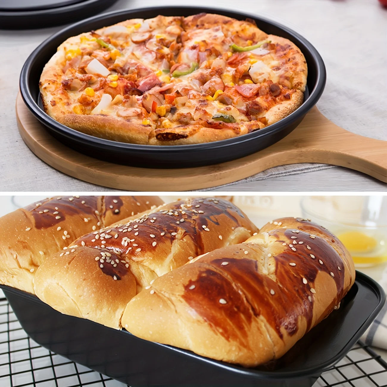Carbon Steel Baking Cake Pan Nonstick Gold Baking Tray Pizza Mold Kitchen Tool