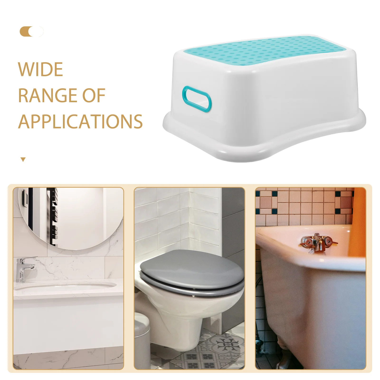 

1Pcs Anti-Slip Plastic Toilet Footstool Bathroom Stool Kids Stable Potty Stool Lightweight Home Support for Healthy Squatting