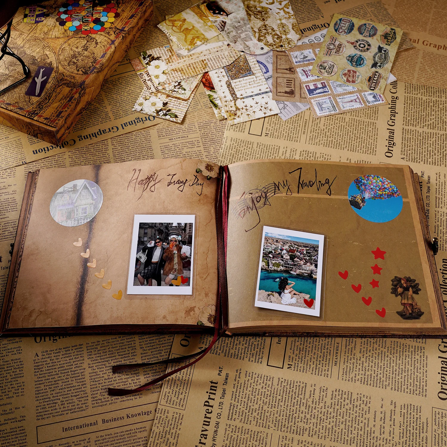 146 Page Scrapbook Our Adventure Book Retro Kraft Album  DIY Handmade Photo Album Anniversary Wedding Memory Valentines Day Gift
