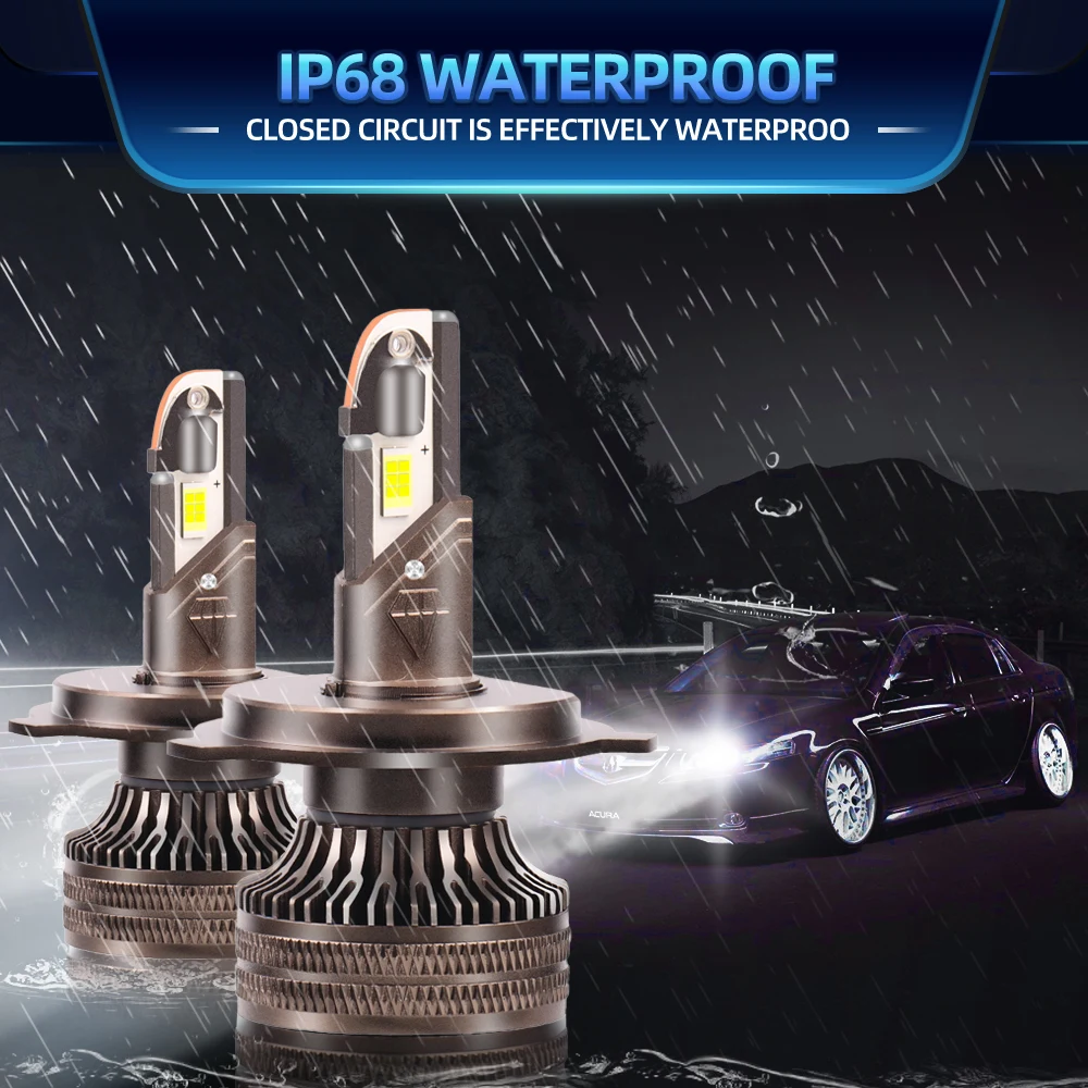 120W LED H4 Headlights CANBUS 20000LM 2PCS Mini Car Lights 3570 CSP High Low Beam 6000K 1: 1 Size Plug&Play Auto LED Bulbs DC12V