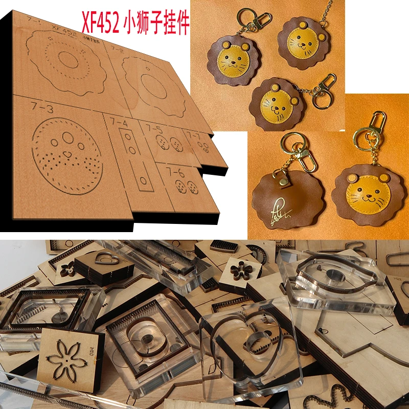 Little lion pendant Leather Craft Punch Hand Tool Cut Knife Mould XF452 New Japan Steel Blade Wooden Die leather craft tools