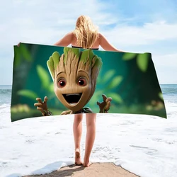 Groot Disney Marvel Bath Towel Boys Girl Microfiber Soft Wearable Movie Cartoon Print Childern Outdoor Beach Spa Sauna Bath Robe