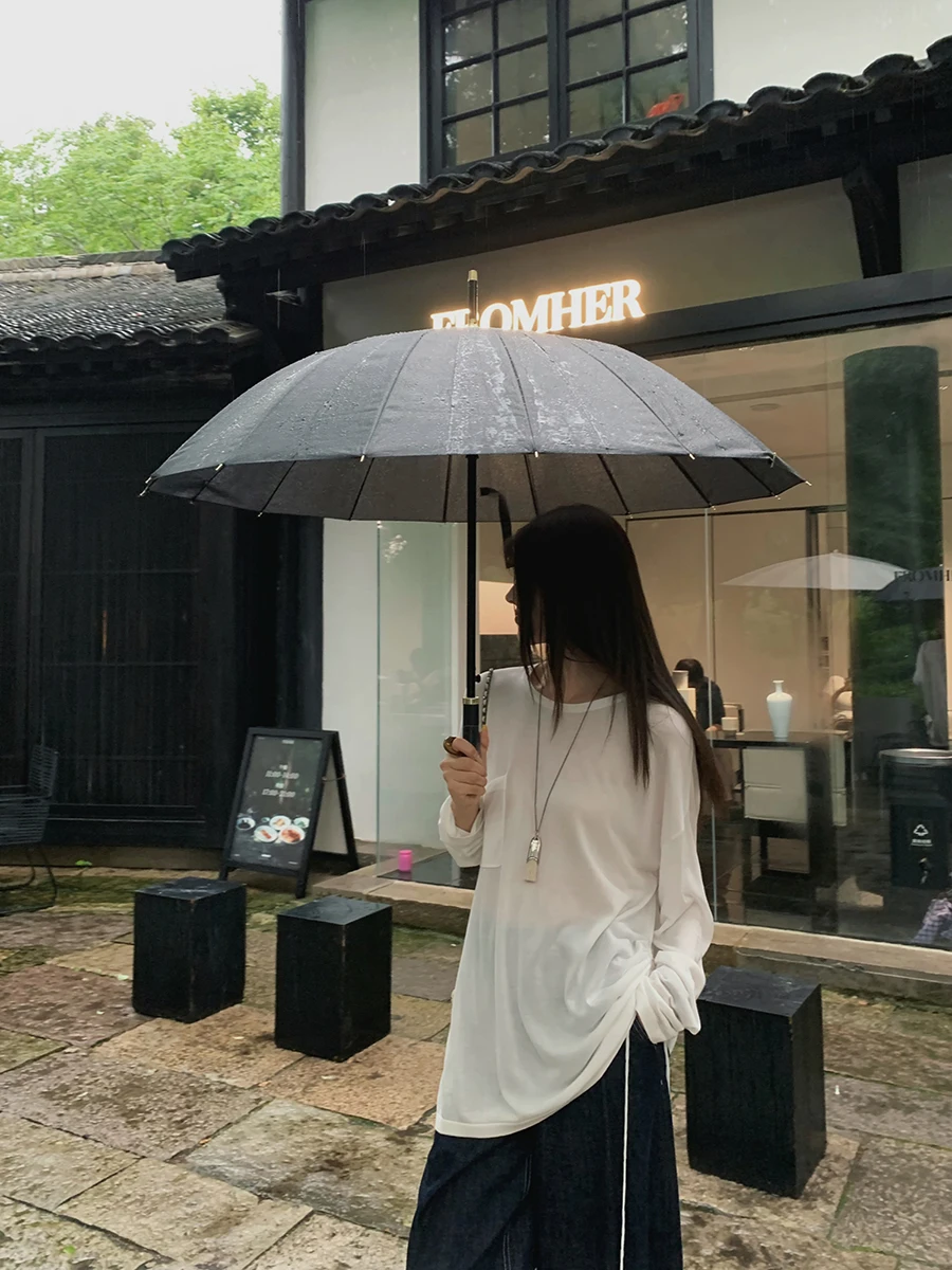 

Casual Loose Fit Summer New Silk Acetate Lyocell Lightweight Top round Ne T-irt by ASM ANNA Comfortable Breathable Women'...