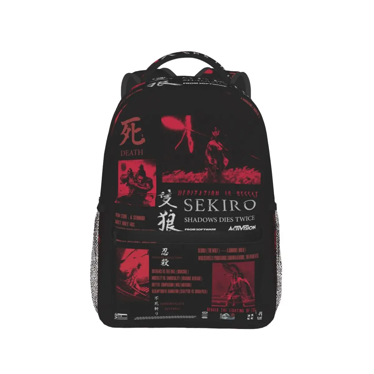 Sekiro Shadows Die Twice Art Graphic Backpack Hot Sale Daypack Large Capacity Kids BookBag School Bag Shoulder Bag for Men Women