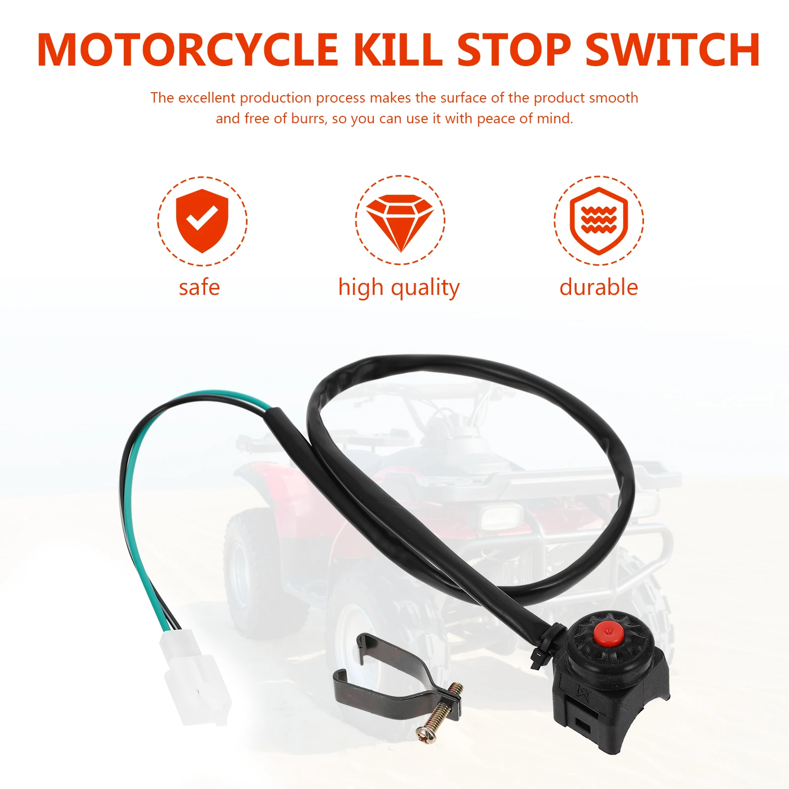 

1PCS Ignition Start Switch Durable Materials Smooth Surface ATV Motorcycle Horn Button Stop Starter Easy Disassemble Convenience