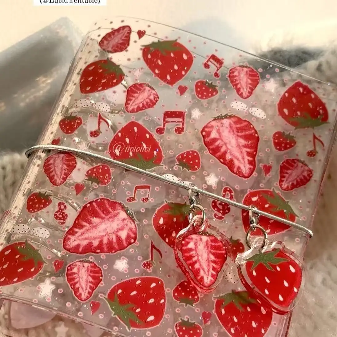 New Ins Style Sweet Strawberry Card Book 3-inch Small Card Storage Book Star Chasing Peripheral Storage Korean Card Book Gift