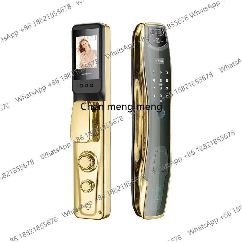 

High-end 3D facial recognition smart lock anti-theft door home password lock cat eye gold fingerprint lock