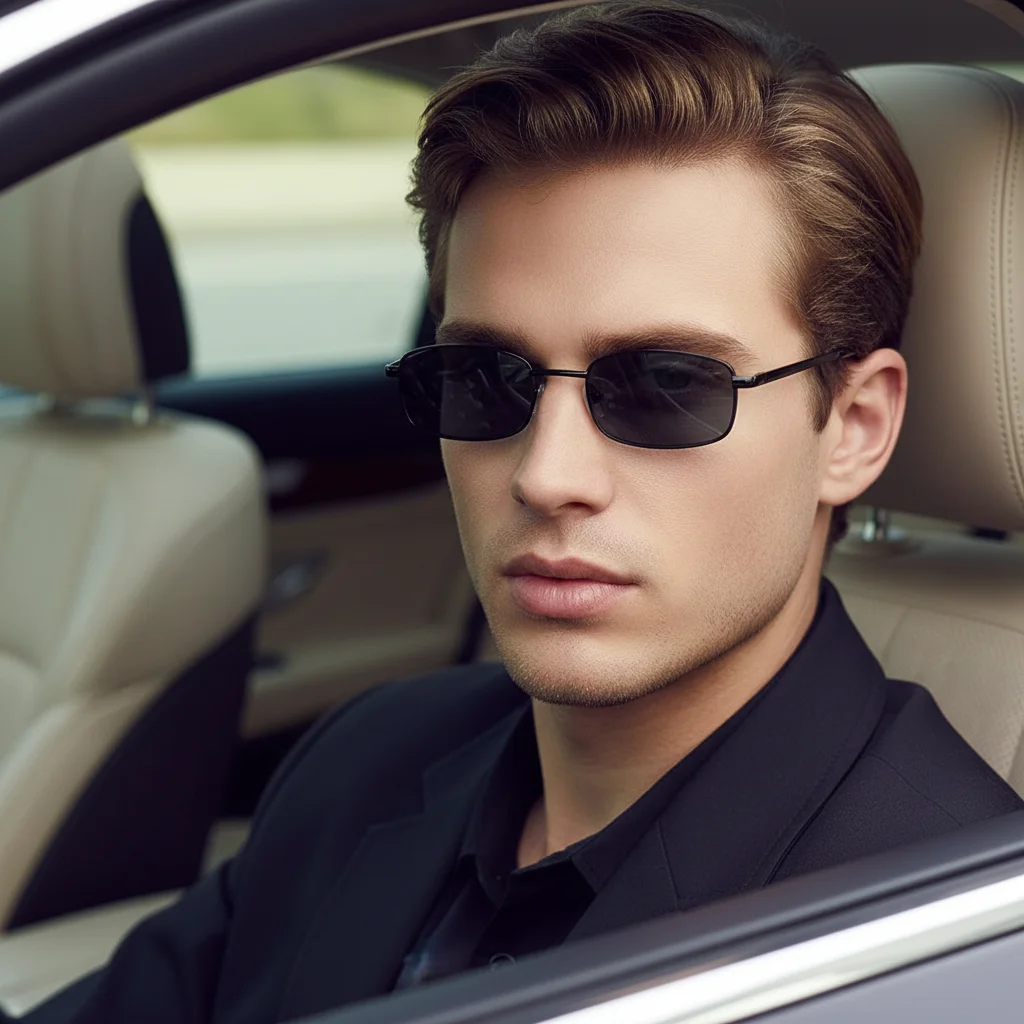New Small Square Sunglasses With Fashionable Metal Frames For Driving Car Sunglasses1008