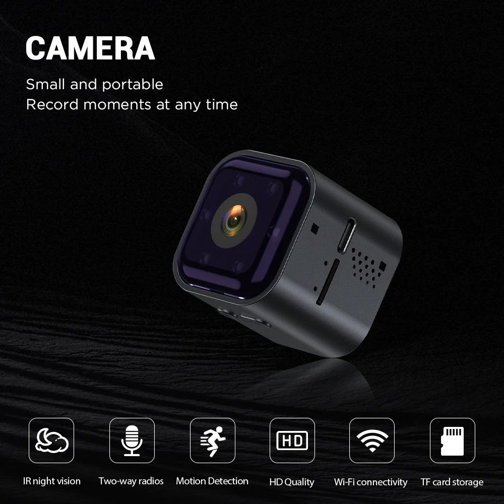 

As03 1080P HD Smart WiFi Camera with IR Night Vision, Motion Detection 2-Way Audio TF Card Storage, AP Hotspot for Home Security