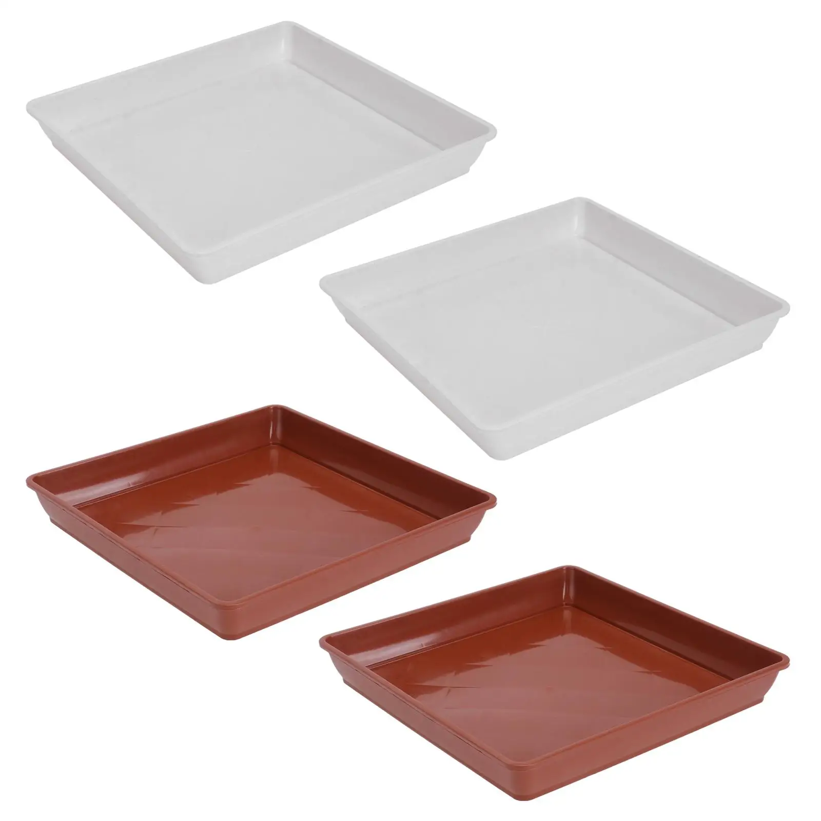 

4PCS Plastic Flower Pot Durable PP Material Long Service Life Bonsai Bottom Excess Water Protection Home Office Plant Pot Trays