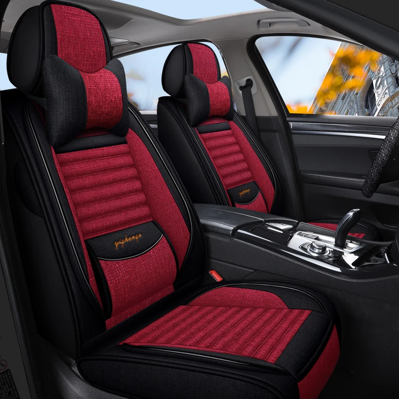 

1pic Car Seat Covers For Audi A7 4L A6 4f C5 C6 C7 Q7 4L Peugeot 207 2008 308 206 307 307 SW Auto Accesorios Flax Breathable