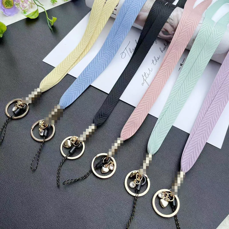 Cuerda de cuello multiusos para hombre y mujer, colgante de amor tejido a mano para teléfono móvil, juegos de tarjetas de trabajo, eslinga de llave, novedad de 2022