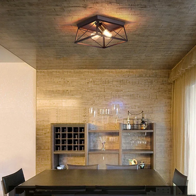 American Retro Industrial Ceiling Lamp Farmhouse Corridor Dining Room  Kitchen Bedroom Balcony  Light