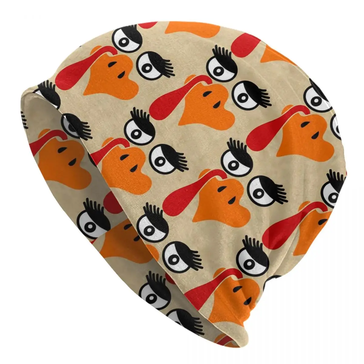 Eyelashs Print Bonnet Hats Turkey Face Knitting Hat Men Women Casual Head Wrap Beanie Hats Spring Kpop Graphic Caps image 2