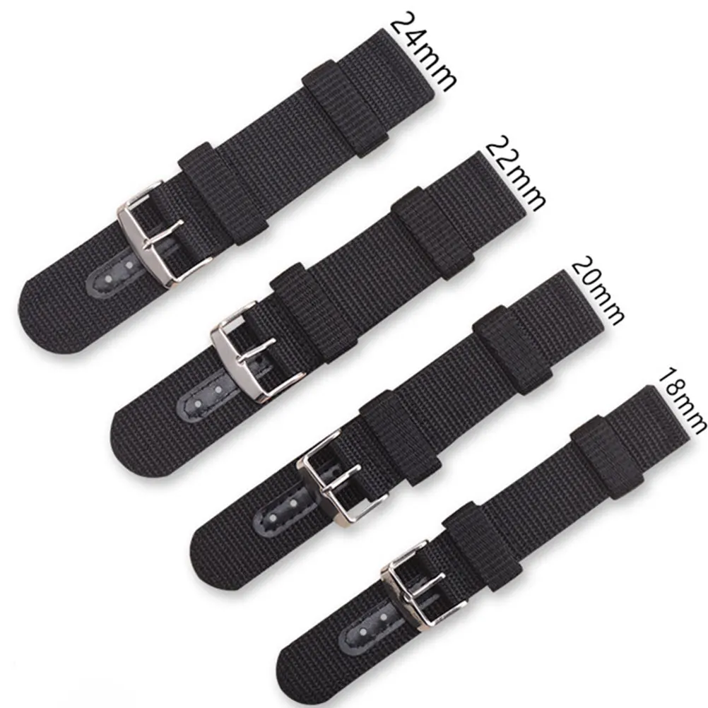 

2pcs Nylon Watchband Black Replacement Wristbands Lightweight Durable Watch Accessories Strap for Men Daily Use