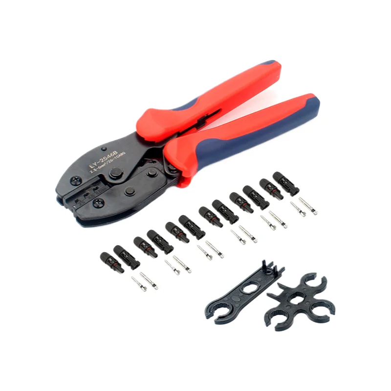 مجموعة أدوات تجعيد موصل كابل الطاقة الشمسية PV مجموعة احترافية للاتصالات الطرفية مثالية لتركيبات أنظمة الطاقة الشمسية