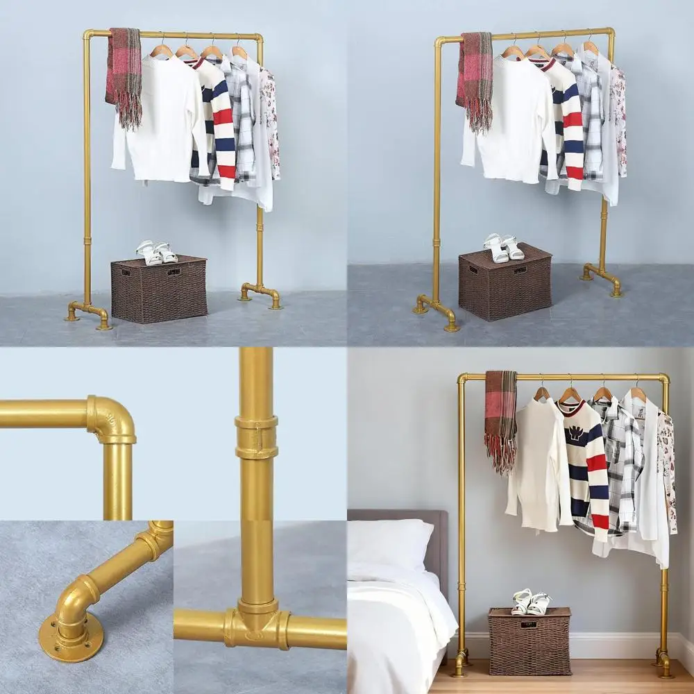 

Sturdy 59 Hanging Garment Rack for Industrial Style Clothing Display