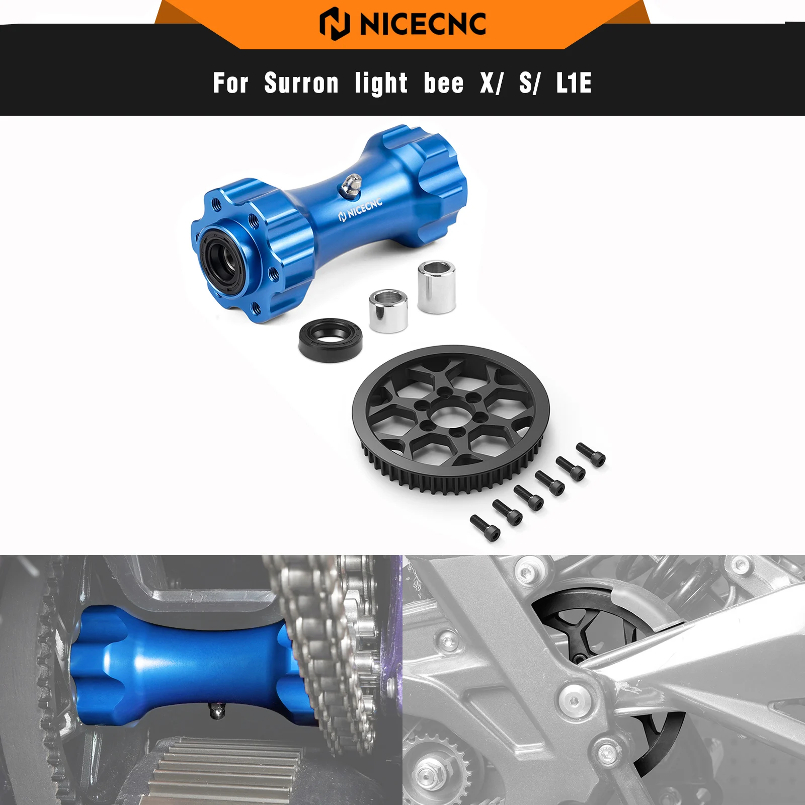 

Средняя ведущая ось и вторичный шкив NICECNC для электрического велосипеда Surron Light Bee X Light Bee S Segway X160 Segway X260 Sur-ron
