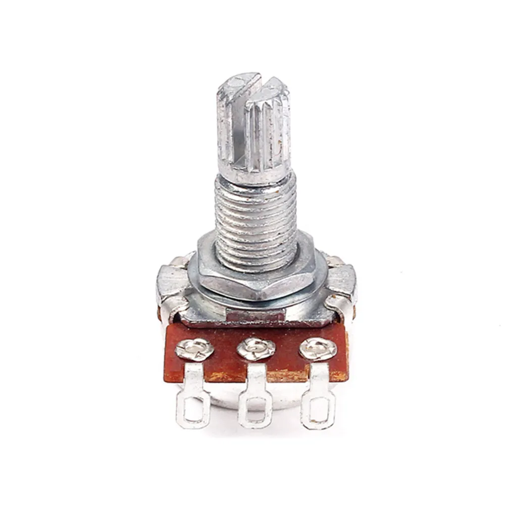 A10k Guitar Potentiometer Split Shaft Coarse Knurling Audio Taper Control Pot Mini Volume Pot for Amp 18Mm Gp201