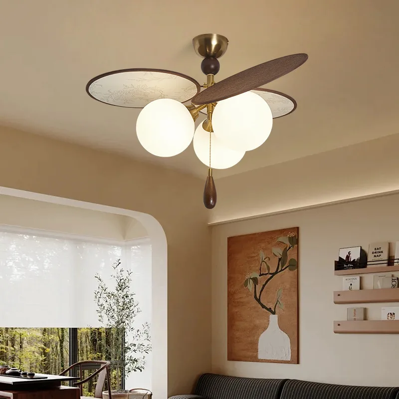 Vintage Style Bedroom Pendant Chandelier, Retro Eye-protecting Wood Grain Creative Dining Table Retro Eye-protecting Chandelier
