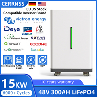 LiFePO4 48V 300AH 15KWH Battery 51.2V 100AH 200AH 600AH Lithium Solar Battery Rechargeable Battery 6000+ Cycles For Home Storage