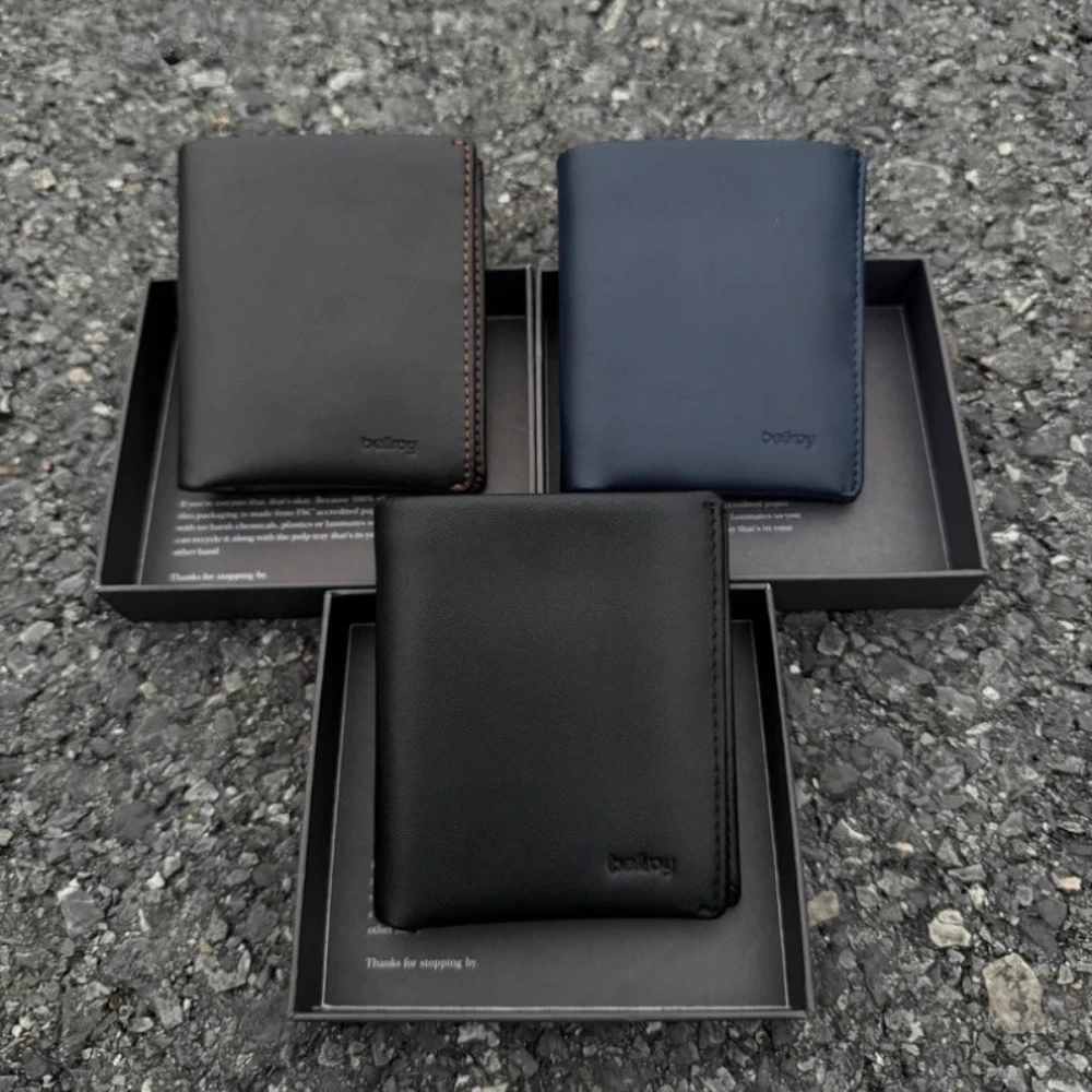 Luxury Note Sleeve Genuine Leather Short Wallet RFID Slim Card Cash Holder for Men Daily Business Travel Commute Pocket Purse