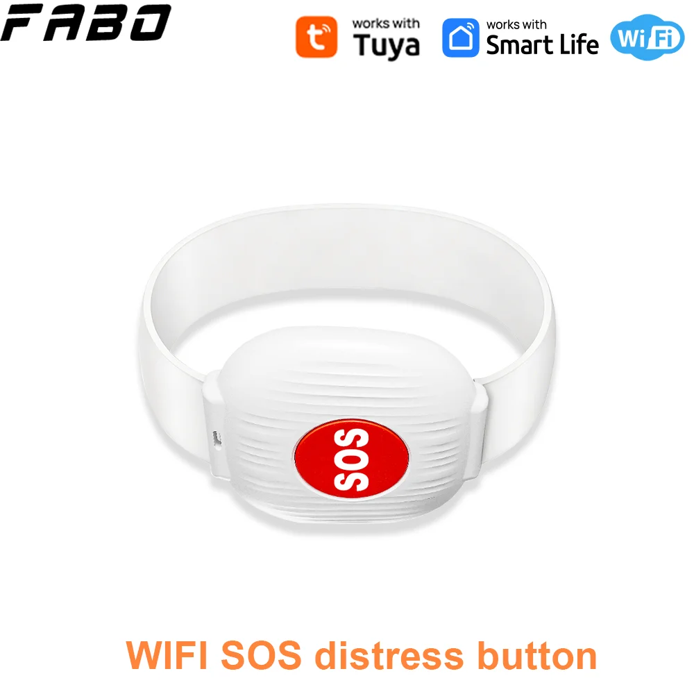 Tuya WiFi Emergency Panic Alarm Button Home Security Waterproof One Key SOS Button Smart Life App Remote Control for Elderly Kid
