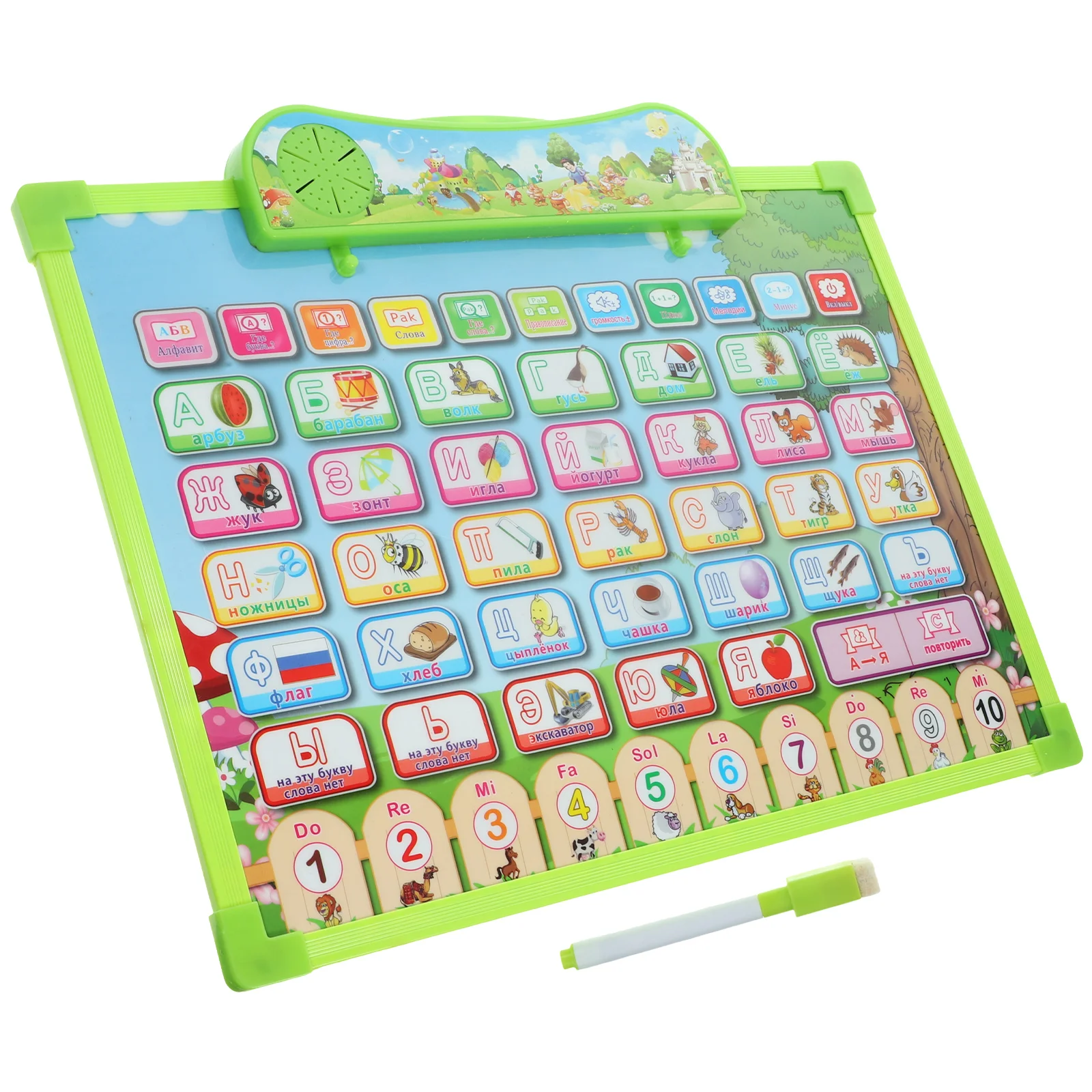 

1pc Electronic Russian Poster For Kids Sound Vocabulary Board Educational Learning Abs Material Chart