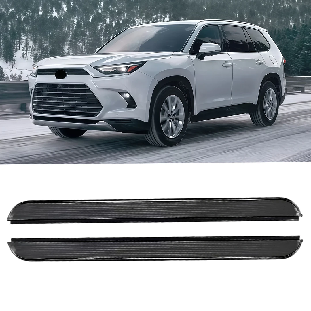 2 قطعة لوحة الجري الألومنيوم يناسب تويوتا جراند هايلاندر 2024 2025 2026 باب ثابت الجانب خطوة دواسة Nerf بار