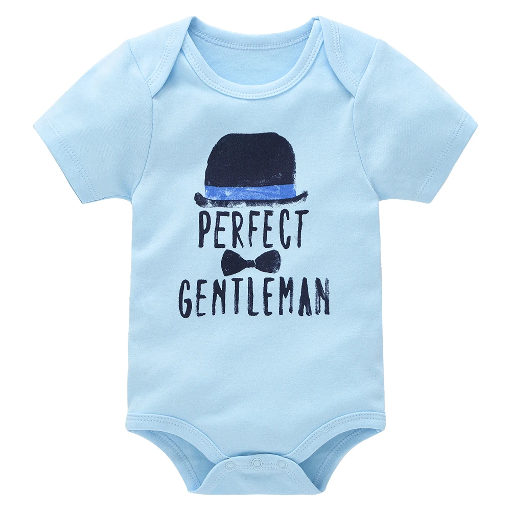 3 Pcs Summer Baby Clothes Boys Romper 100% Cotton Bebe Bodysuit Gentlemen Infant Clothing Outfit Jumpsuit Short Sleeve Clothes