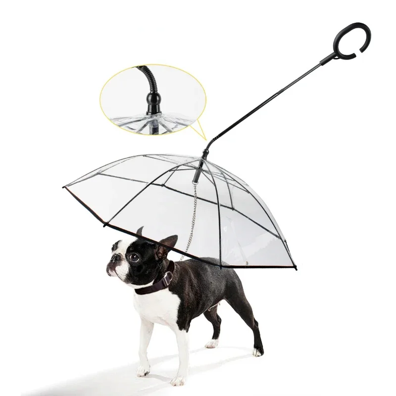 The product can be customizedTransparent Pet Umbrella Dog C-type Umbrella Pet Products Factory Direct Sales Adjustable Rainy