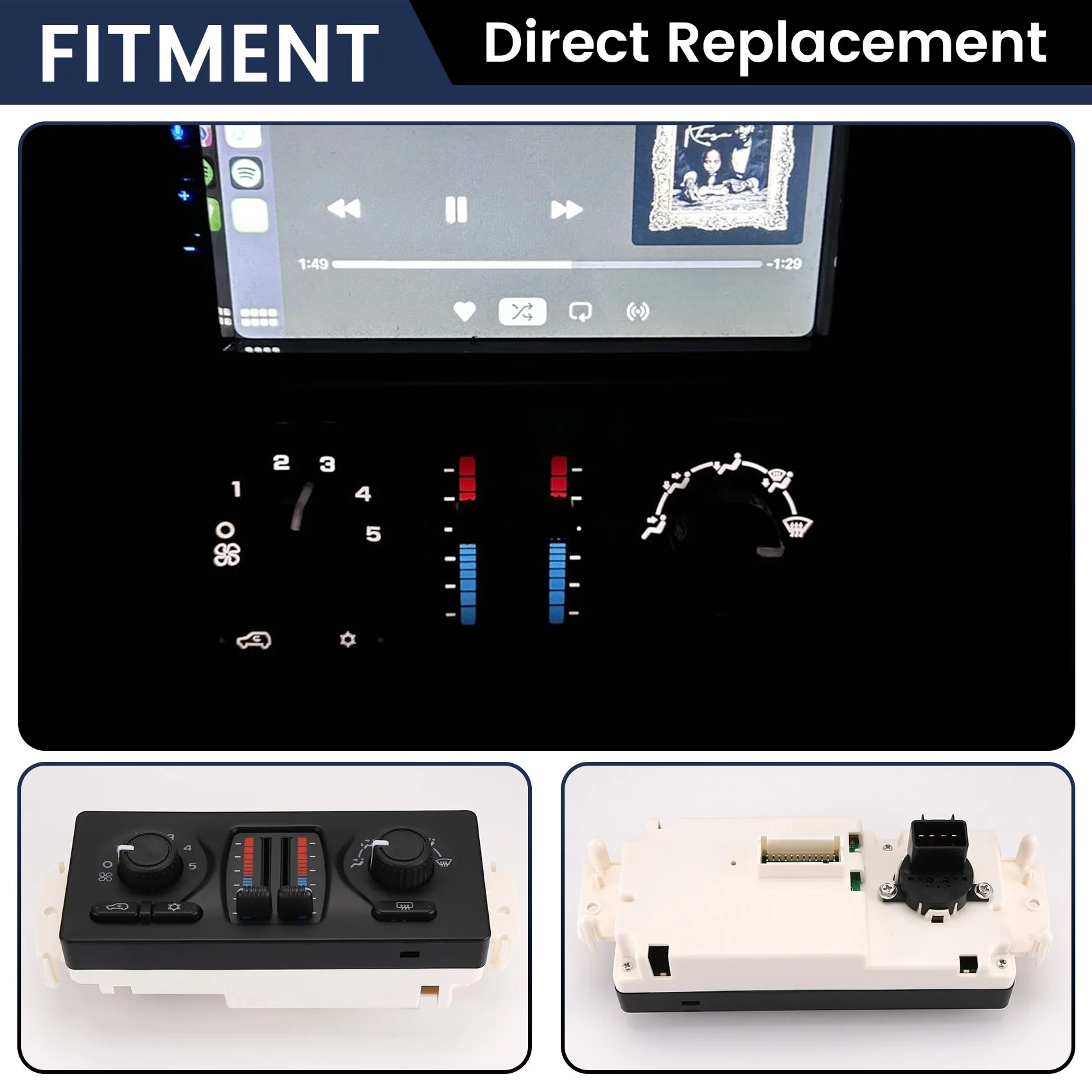 X59A_For Buick Saab Chevrolet Silerado 1500 2500 HD 2003-2006 Heat AC HVAC Climate Control Module 599-210XD A/C Control Panel