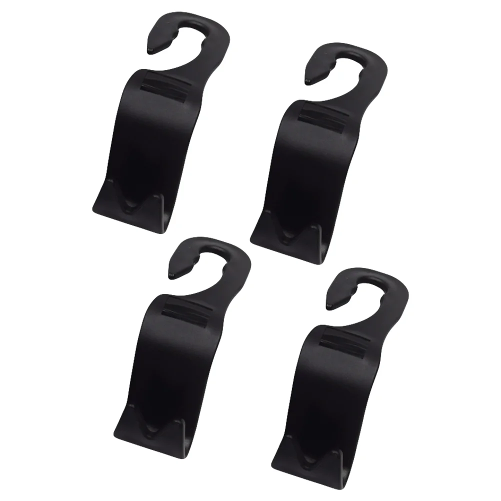 

4 Pcs Car Storage Headrest Hanger Holder Hooks Back Seat Phone Mount Mobile Black